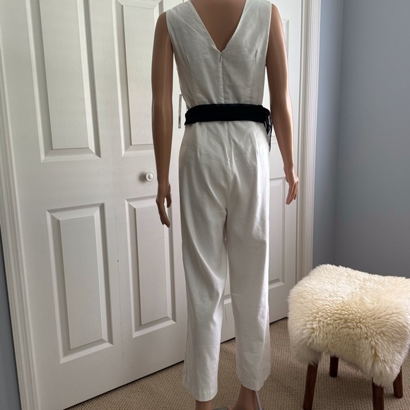 ANTONIO MELANI V-NECK WOMEN’S JUMPSUIT IVORY LINEN SIZE:4 - Picture 2 of 11